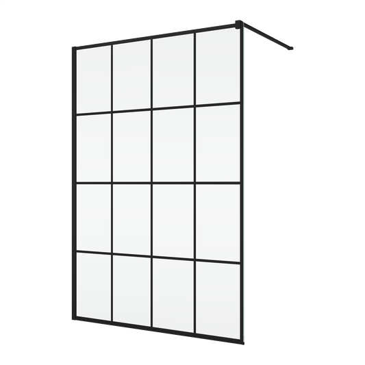 EASY STR4P LOFT 89 - Paravan duș Ronal cu profil compensator de fixare, sticlă transparentă, profil negru mat