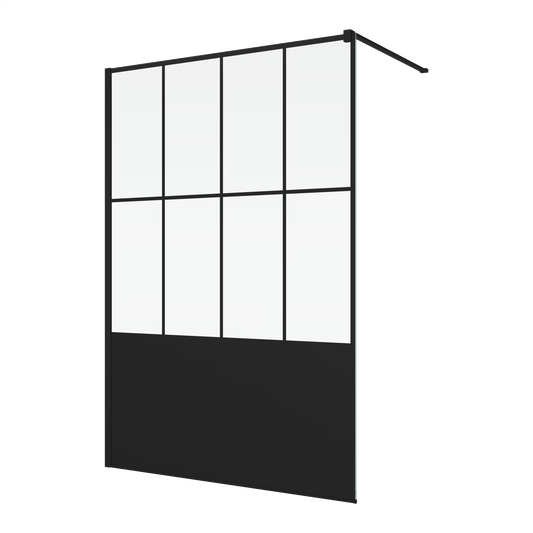 EASY STR4P LOFT 76 - Paravan duș Ronal cu profil compensator de fixare, sticlă transparentă, profil negru mat