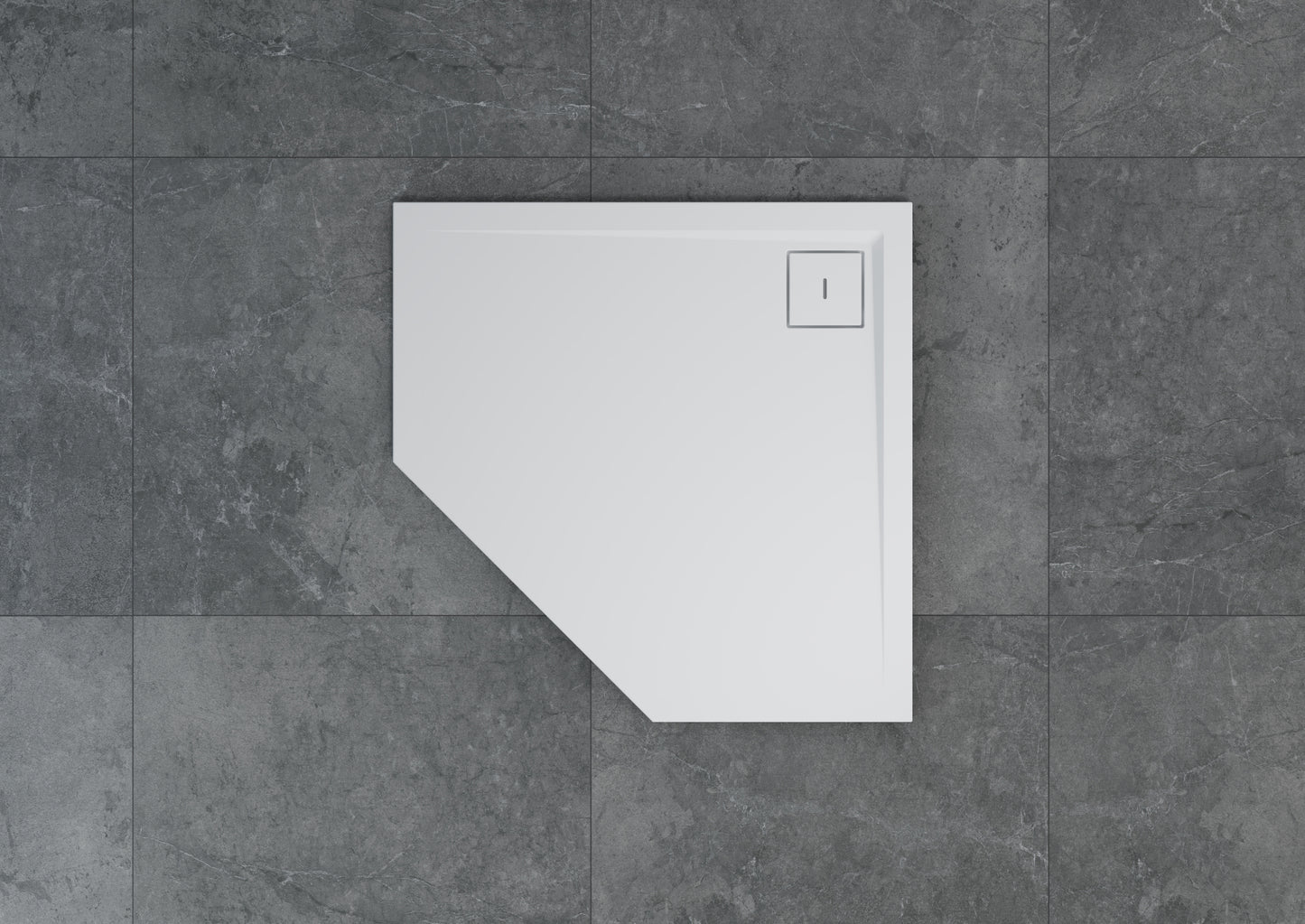 LIVADA, W205 cădiță de duș RONAL, pentagonala, din marmură sintetică