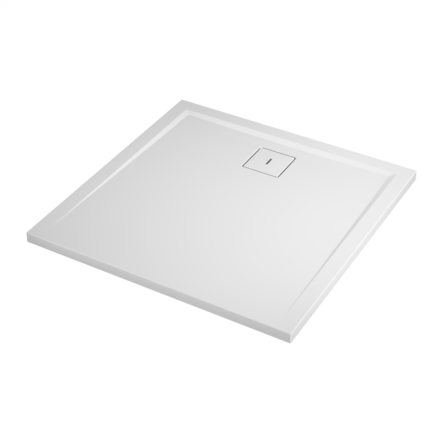 LIVADA, W20Q cădiță de duș RONAL, asimetrică din marmură sintetică, cu scurgere pe partea lunga