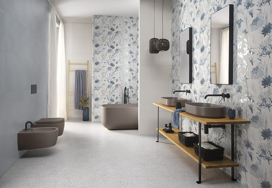 FAIANTA FLORI ALBASTRE FAP CERAMICHE MILANO MOOD CIELO