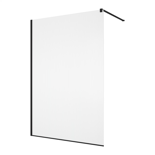 EASY STR4P LINA - Paravan duș Ronal cu profil compensator de fixare, sticlă canelată, profil negru mat