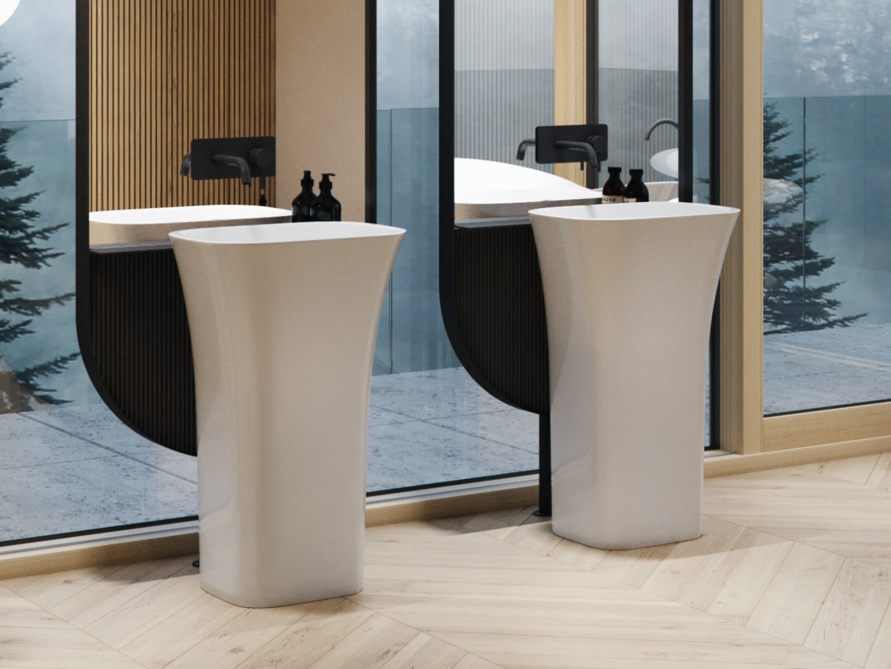 Lavoar freestanding Assos 40x50x85, white