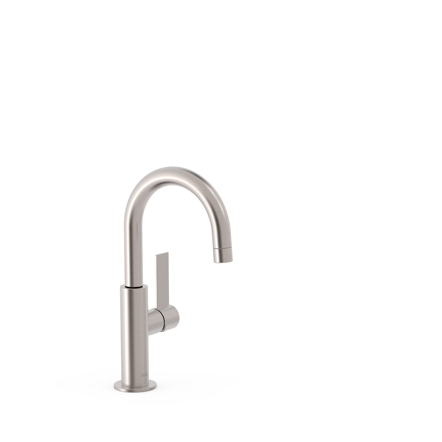 PROJECT-TRES baterie monocomandă pentru lavoar pe blat, pipă tip C, 21190401AC oțel periat