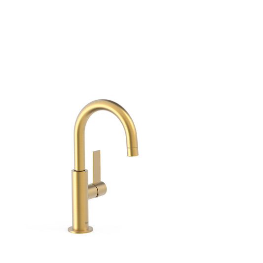 PROJECT-TRES baterie monocomandă pentru lavoar pe blat, pipă tip C, 21190401OM auriu mat