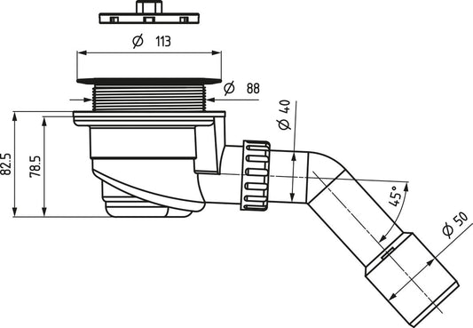 Șifon pentru cădiță de duș Sanswiss SIWL