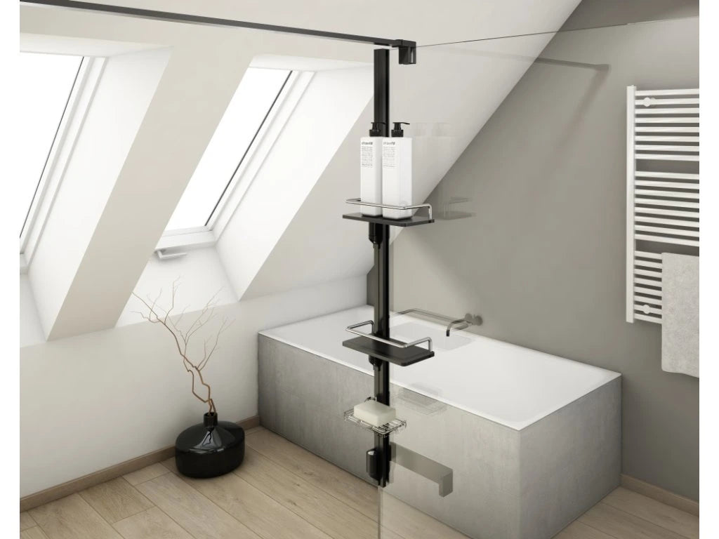 KASF2 06 accesoriu – raft pentru paravane de duș Ronal negru mat  - montaj pe profil