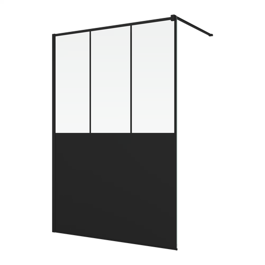 EASY STR4P LOFT 69 - Paravan duș Ronal cu profil compensator de fixare, sticlă transparentă, profil negru mat