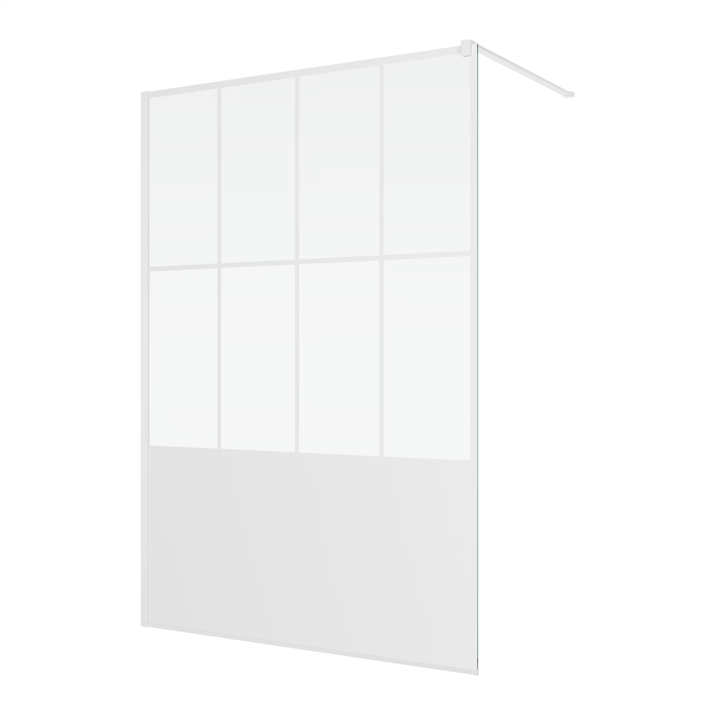 EASY STR4P LOFT 76 - Paravan duș Ronal cu profil compensator de fixare, sticlă transparentă, profil alb mat