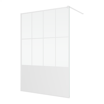 EASY STR4P LOFT 76 - Paravan duș Ronal cu profil compensator de fixare, sticlă transparentă, profil alb mat