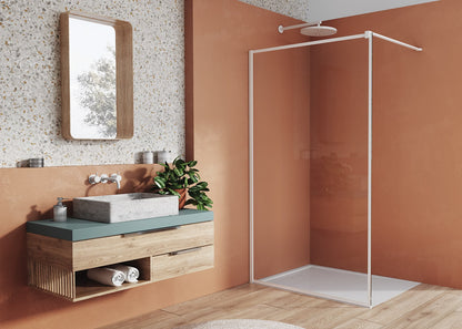 EASY STR4P LOFT 79 - Paravan duș Ronal cu profil compensator de fixare, sticlă transparentă, profil alb mat