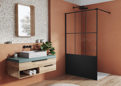 EASY STR4P LOFT 76 - Paravan duș Ronal cu profil compensator de fixare, sticlă transparentă, profil negru mat