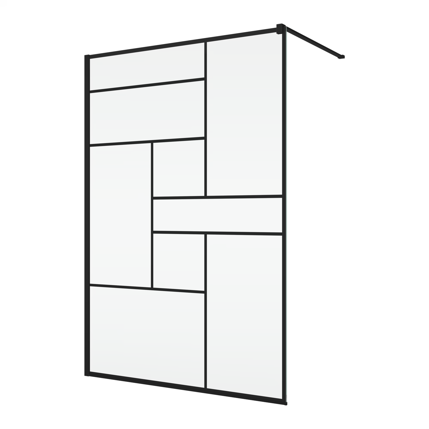 EASY STR4P LOFT 73 - Paravan duș Ronal cu profil compensator de fixare, sticlă transparentă, profil negru mat