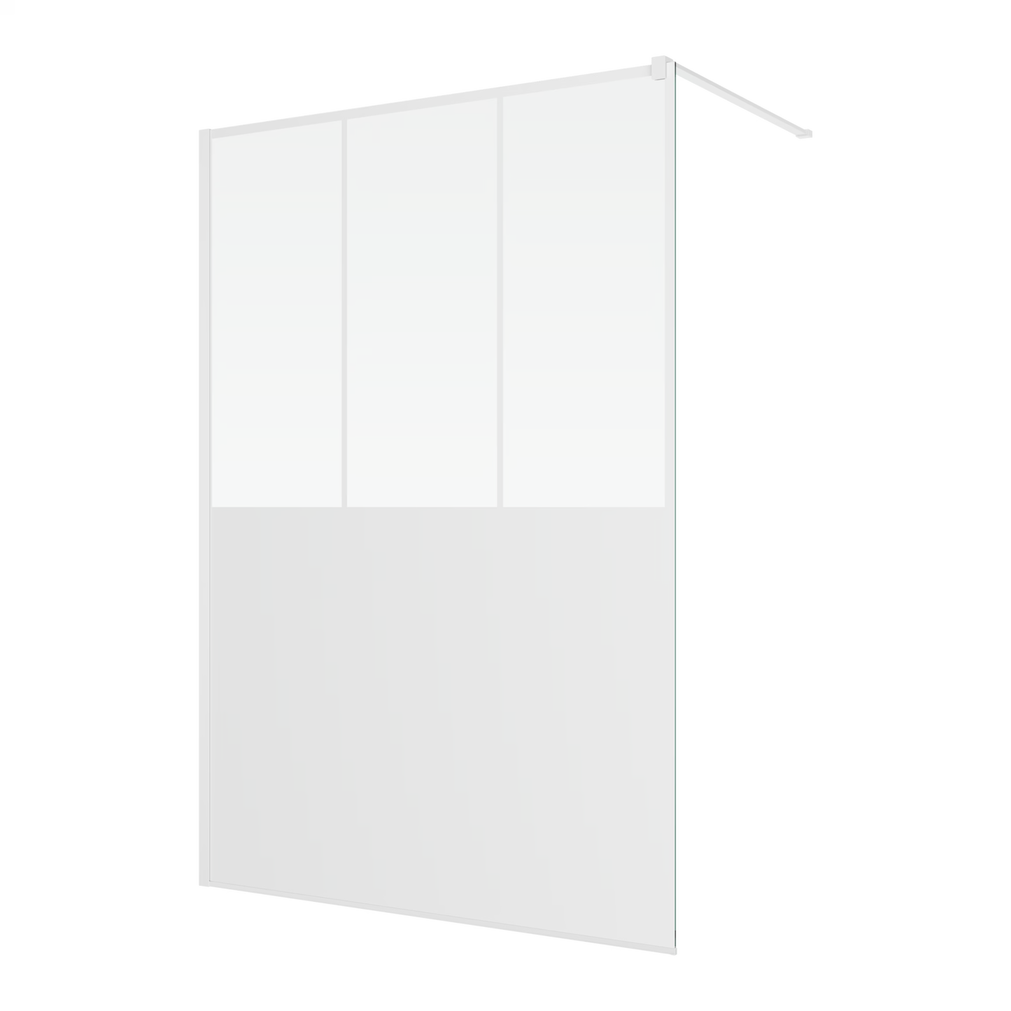 EASY STR4P LOFT 69 - Paravan duș Ronal cu profil compensator de fixare, sticlă transparentă, profil alb mat