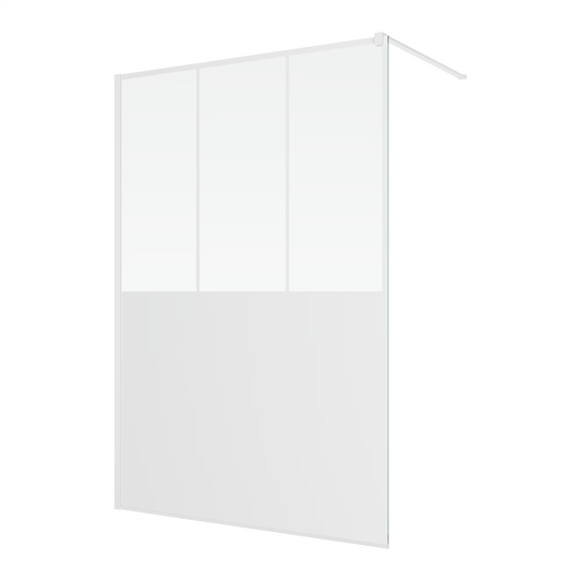 EASY STR4P LOFT 69 - Paravan duș Ronal cu profil compensator de fixare, sticlă transparentă, profil alb mat