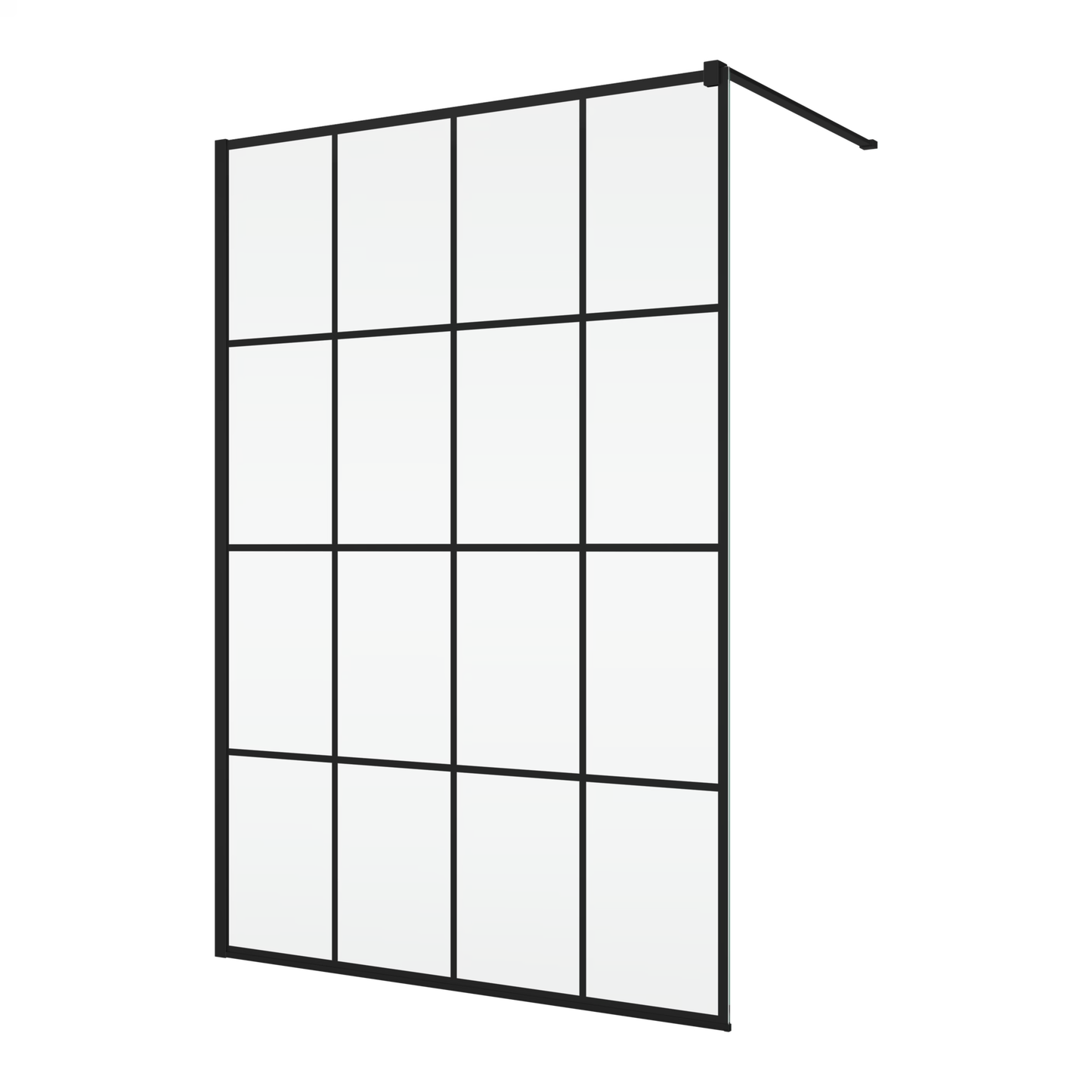 EASY STR4P LOFT 89 - Paravan duș Ronal cu profil compensator de fixare, sticlă transparentă, profil negru mat