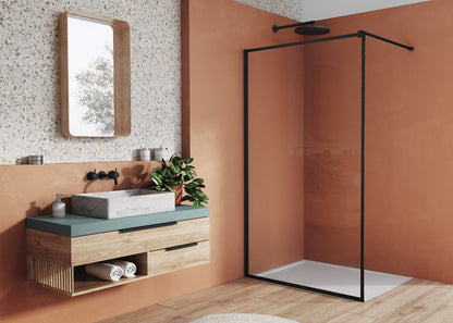 EASY STR4P LOFT 79 - Paravan duș Ronal cu profil compensator de fixare, sticlă transparentă, profil negru mat