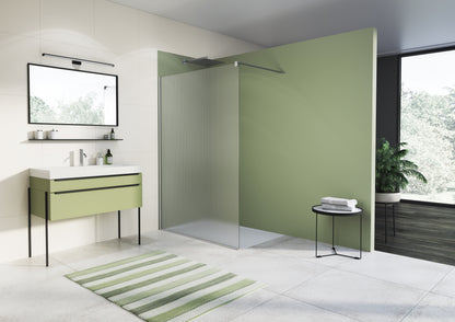 EASY STR4P LINA - Paravan duș Ronal cu profil compensator de fixare, sticlă canelată, profil crom lucios