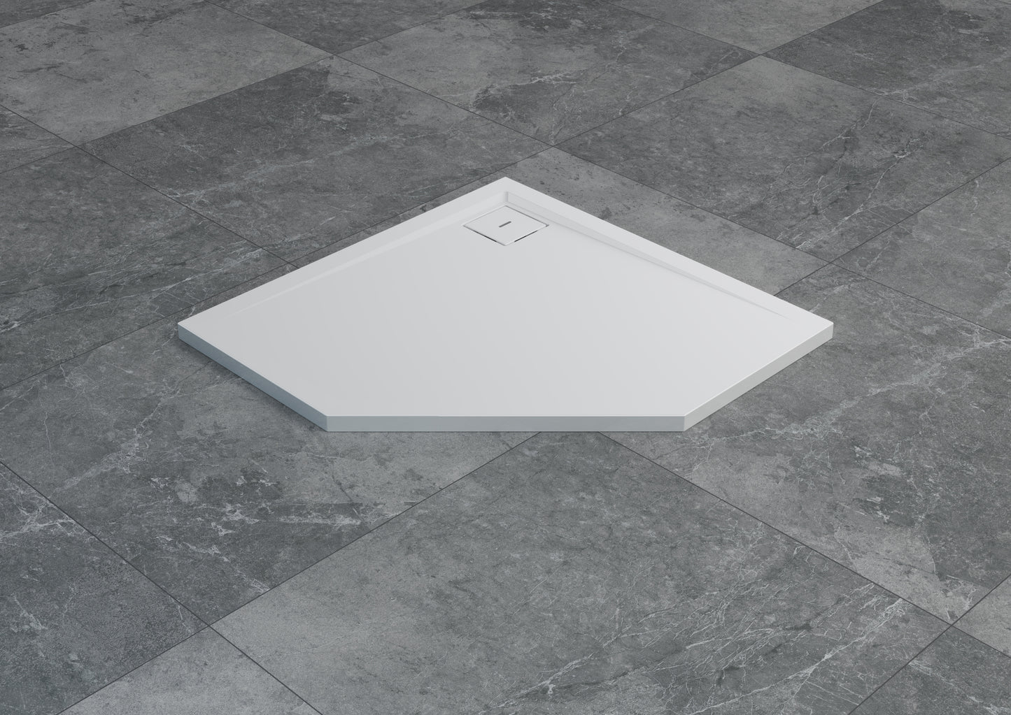 LIVADA, W205 cădiță de duș RONAL, pentagonala, din marmură sintetică