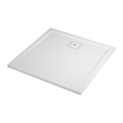 LIVADA, W20Q cădiță de duș RONAL, asimetrică din marmură sintetică, cu scurgere pe partea lunga