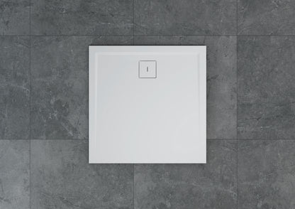 LIVADA, W20Q cădiță de duș RONAL, asimetrică din marmură sintetică, cu scurgere pe partea lunga