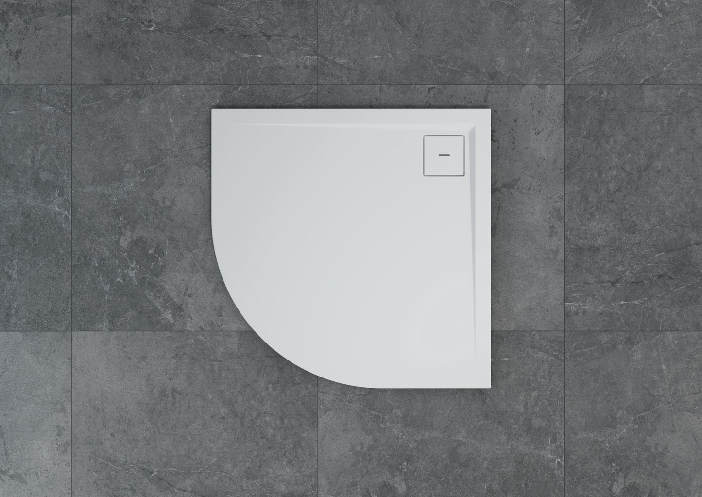 LIVADA, W20R cădiță de duș RONAL, sfert de cerc, din marmură sintetică