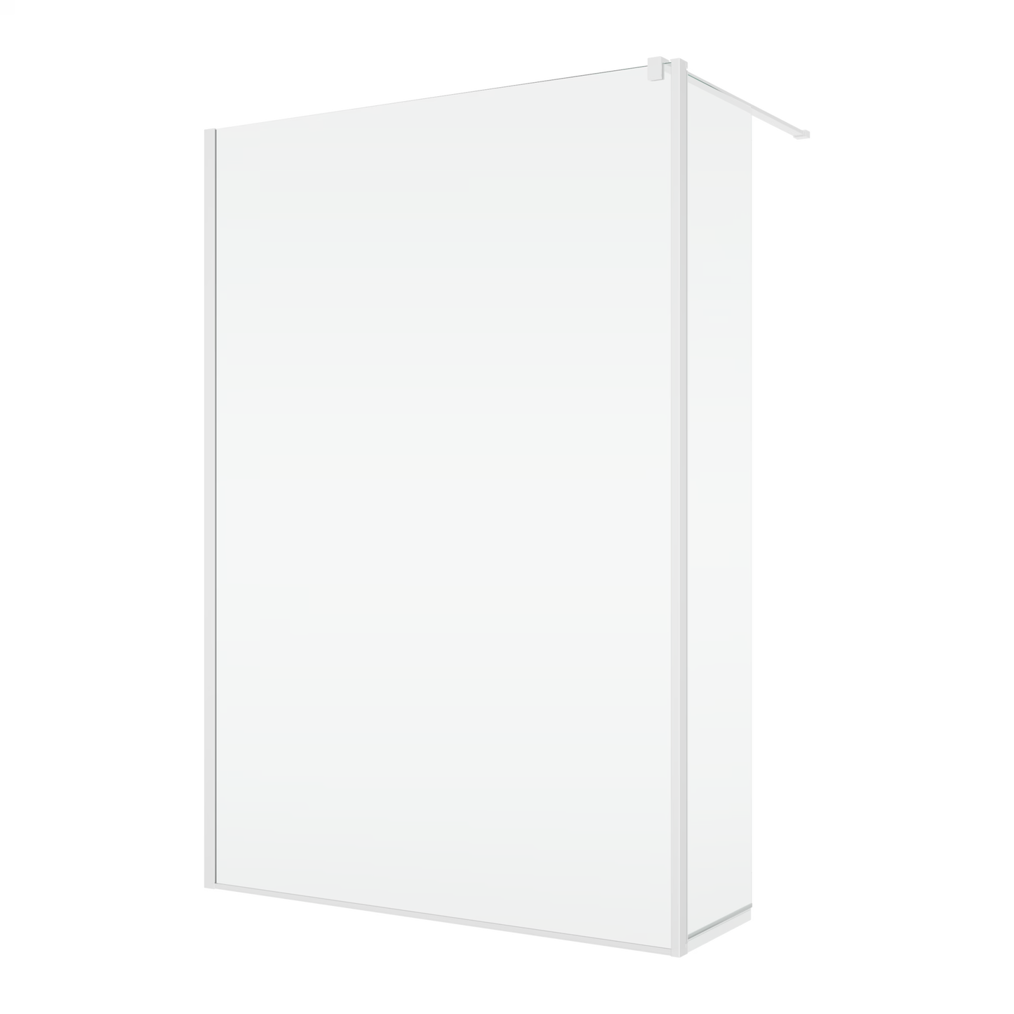 EASY STR4P – Paravan duș Ronal cu profil compensator de fixare + parte mobilă laterală la 90° 421 mm, sticlă transparentă, profil alb mat