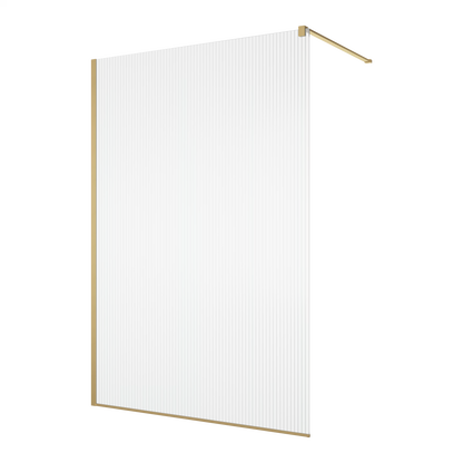 EASY STR4P LINA - Paravan duș Ronal cu profil compensator de fixare, sticlă canelată, profil auriu periat