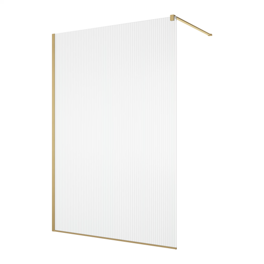 EASY STR4P LINA - Paravan duș Ronal cu profil compensator de fixare, sticlă canelată, profil auriu periat