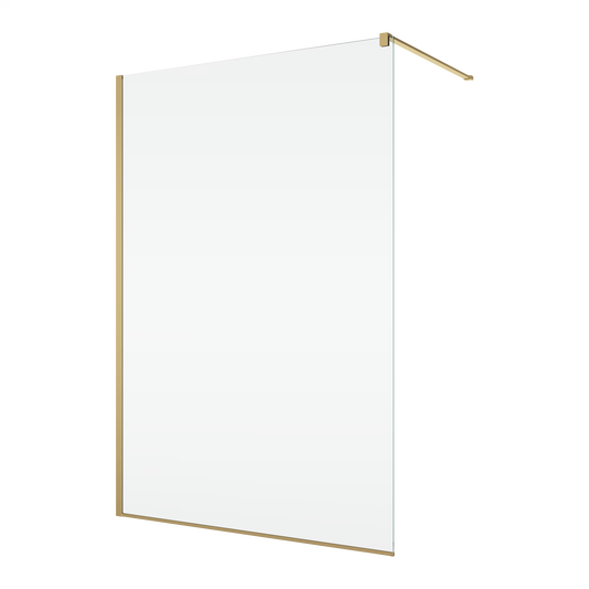 EASY STR4P – Paravan duș Ronal cu profil compensator de fixare, sticlă transparentă, profil auriu mat