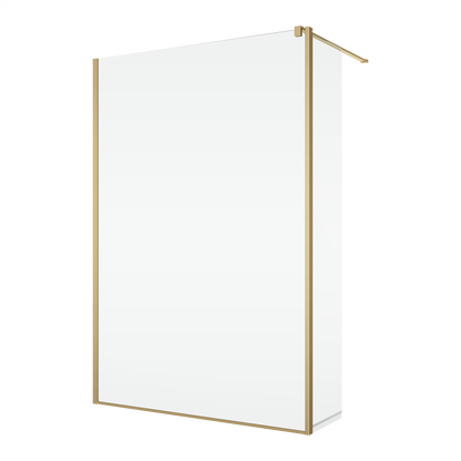 EASY STR4P+BTE2 – Paravan duș Ronal cu profil compensator de fixare + parte mobilă laterală la 90° 421 mm, sticlă transparentă, profil auriu mat