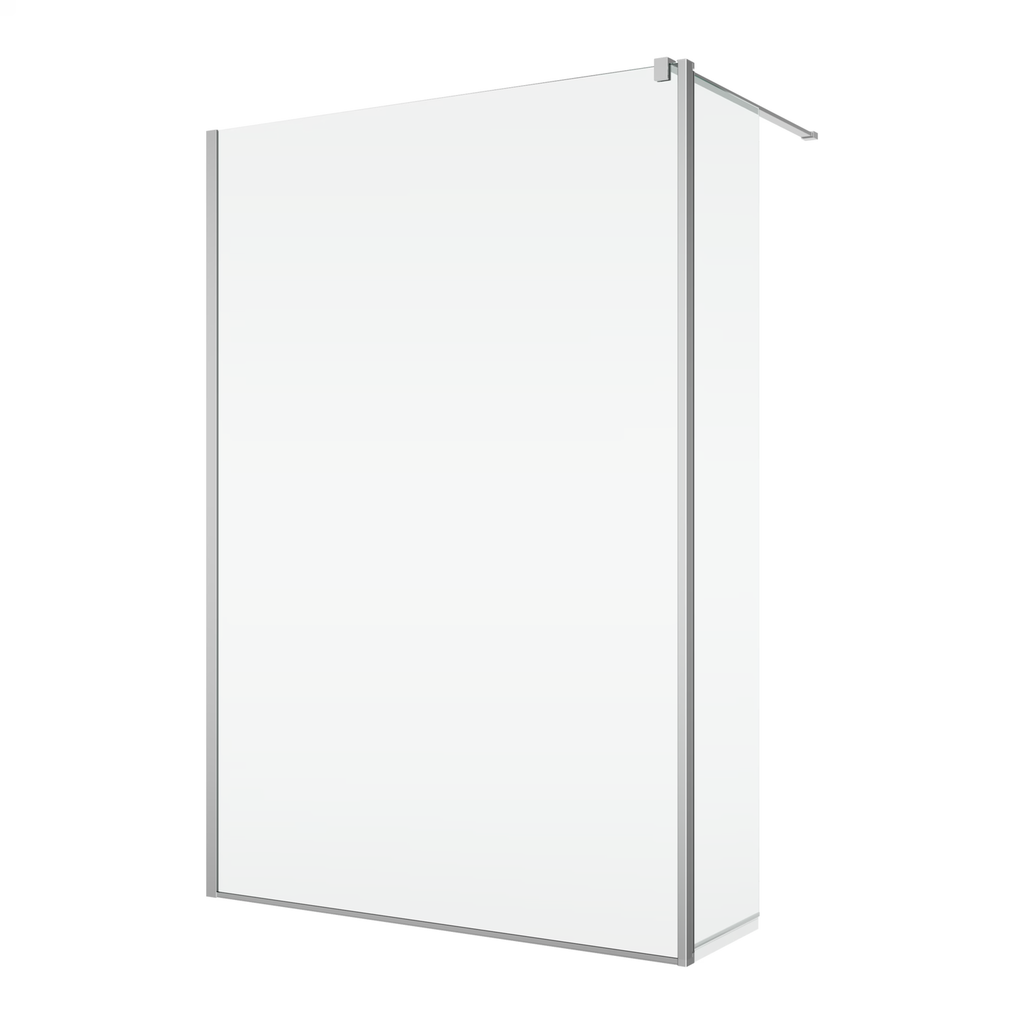 EASY STR4P – Paravan duș Ronal cu profil compensator de fixare + parte mobilă laterală la 90° 421 mm, sticlă transparentă, profil crom lucios