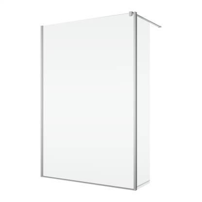 EASY STR4P – Paravan duș Ronal cu profil compensator de fixare + parte mobilă laterală la 90° 421 mm, sticlă transparentă, profil crom lucios