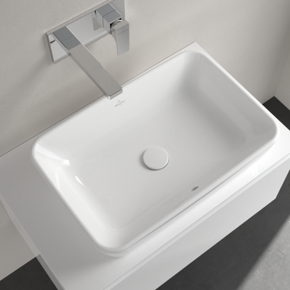 Lavoar Villeroy & Boch, Architectura, dreptunghiular 60 cm cu preaplin ,montaj pe blat, alb lucios